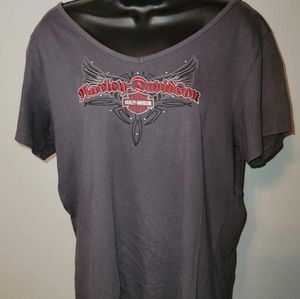 Harley Davidson Smoky Mountain Maryville, TN ladies 1X backless Blouse embroider